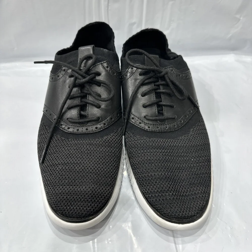Cole Haan 2.Zerogrand C25259 Oxford Men's US 9 Black Knit Formal Shoes EBS1168